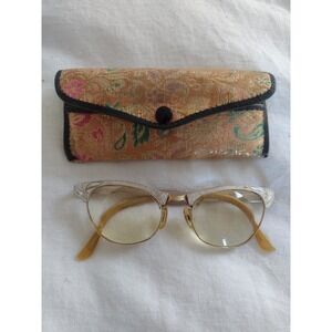 Vtg 50s Art Craft Cat Eye Eyeglasses 12K GF Gold Filled Frames Alum 60s USA